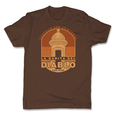 Akonkawa-La-Garita-Del-Diablo-Puerto-Rico-Brown-Mens-T-Shirt